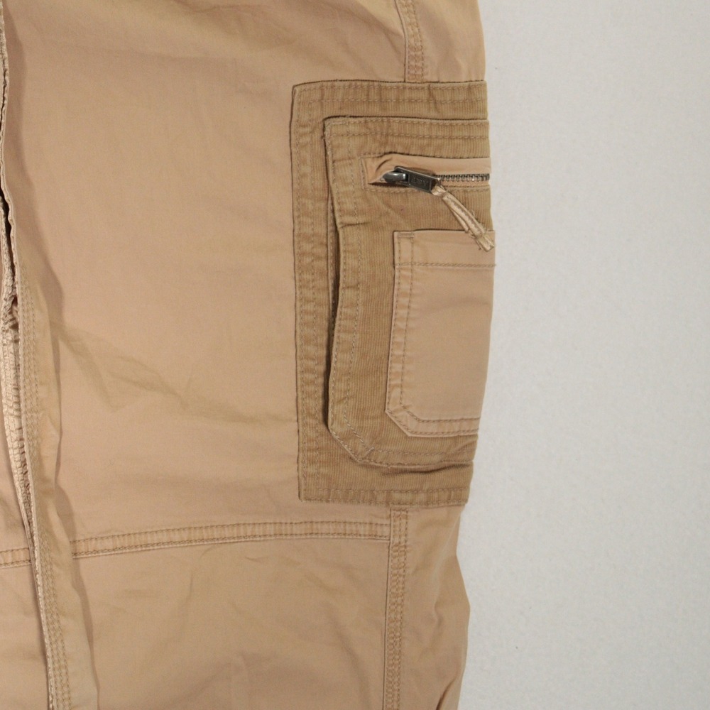 Abercrombie & Fitch Cargo Pant Y2K 2000's Utility Corduroy Tan Roll-up 33/16S - Picture 5 of 11